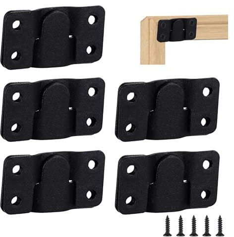 Yuanchu Bilderrahmen Aufhänger, 10 Stück mit Schrauben Unterputz Verdeckte Halterung Möbelverbinder Haken Schwerlast Ineinandergreifende Haken Wandhalterung Spiegel Foto Wandhalterung(5.4x3cm)