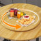 Bambus Drehteller zum Servieren, Rund 360° Drehend Servierplatte Drehbar 50 60 70 80 90 100cm, Holzteller Servierbrett Gewürzrondell Kuchenplatte, Lazy Susan Präsentierteller aus Holz für Pizza(Light