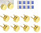 Lot de 8 clips de fixation pour miroir doré - Fixation par serrage - Support de rétroviseur - Mise à niveau de la fixation à double vitre - Pour miroirs, photos en verre, images acryliques, photos