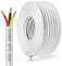 inShareplus 20AWG 3x0.5mm² 10 Meter Electrical Wire 3 Core Electric Cable, 12V/24V/300V White Tinned Copper Wires, 20 Gauge Flexible and Soft Outdoor Cable High Temperature Resistant Extension Cable