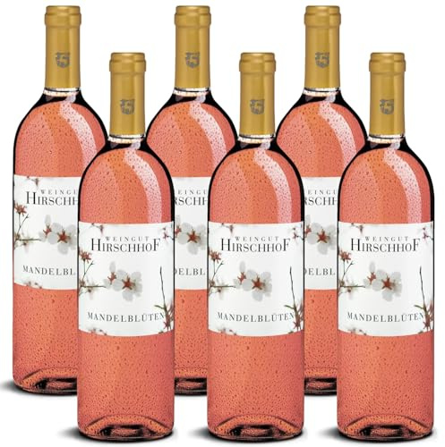 DELINAT – Hirschhof Mandelblüten Rosé 2023 – Deutscher Roséwein halbtrocken – Bio-Wein aus Rheinhessen, vegan (6 x 0,75l)