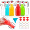 EkkoVla 6 Pack 120ml Swing Top Glass Bottles, 4 oz Flip Top Brewing Bottles with Airtight Rubber Seal Flip Caps for Kombucha, Beverages, Oil, Beer, Kefir, Vinegar, Wine