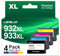 LOFBLAT 932XL 933XL Multipack Druckerpatronen Kompatibel für HP Druckerpatronen 932 933 932XL 933XL für HP Officejet 6600 6700 6100 7510 7110 7610 7612 (Schwarz Cyan Magenta Gelb,4 Pack)