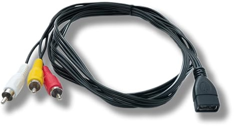 System-S Cable RCA RCA de 150 cm, 3 pines macho a USB 2.0 tipo A hembra de audio