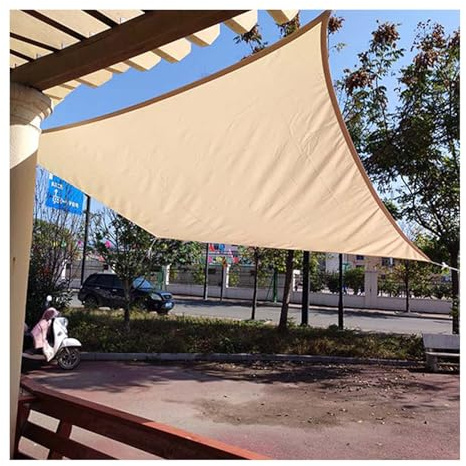 Sonnensegel für den Außenbereich, Khaki, gebogen, mit verstärkten Ecken für Terrasse, Hinterhof, Carport, Garten, 2 x 4 m, UV-Schutz und wasserdichtes Design