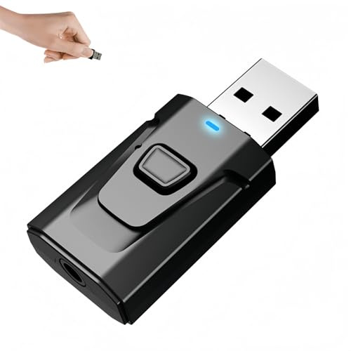USB Bluetooth Transmitter and Receiver, 5.0 Bluetooth Adapter, USB Extender & Multiport Function, Clear Sound Quality Plug and Play, US/B Extender, Multiport Adapter for Enhanced Connectivity