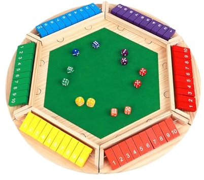 Wooden Board Games Family – 4 Players – Drinking Games | Iochi Da Ta Wooden , Hi Cards on Sides with 8, Table Activities for Multiplayer Parties
