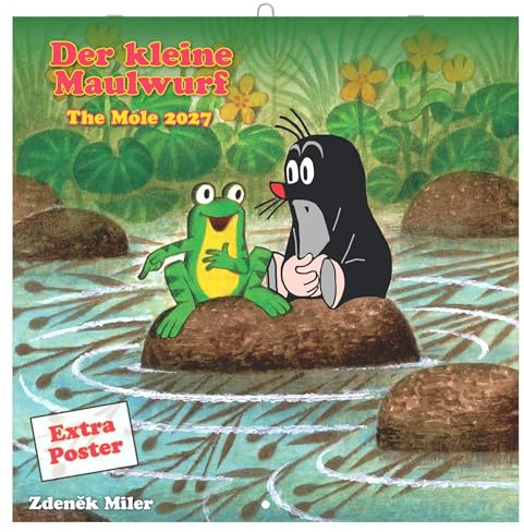 Der kleine Maulwurf 2027: Wandkalender 30x30 cm (30x60 cm geöffnet) mit Notizkalendarium, 12 Illustrationen und Extra Poster