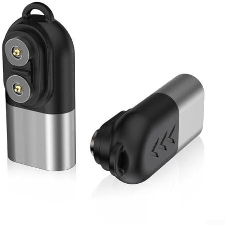 USB-C-Ladeadapter für LEDLENSER P&H Taschenlampen, magnetischer Anschluss aus Aluminiumlegierung, kompatibel mit P6R/H5R/H19R, wiederaufladbaren Taschenlampen, USB (Silber)