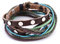 DonDon Damen Lederarmband braun mit Nieten zum Umwickeln im Surferlook