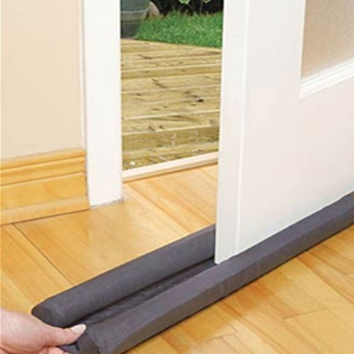 Boudin de Porte Isolant Froid - Bas de Porte Double Isolant Stop Froid (Noir ou Gris)
