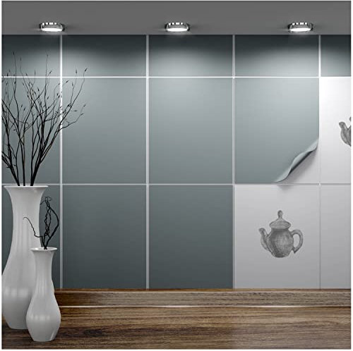 FoLIESEN - Fliesenaufkleber 20x25 cm | selbstklebende Fliesen-Folie für Bad & Küche | entfernbare Klebe-Folie für Wandfliesen Küchenrückwand & Bordüren | 8 Klebefliesen, .:Grau matt