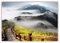 XXL Poster 100 x 70cm (S-814) Gebirgspfad ins Tal bedeckt mit imposanten Nebelschwaden (Lieferung gerollt!)