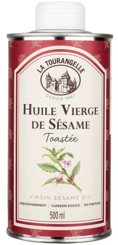 La Tourangelle, Huile Vierge de Sésame - Saveur gourmande de sésame toasté - Idéale pour les salades, tartares, woks, poissons et marinades - 500ml
