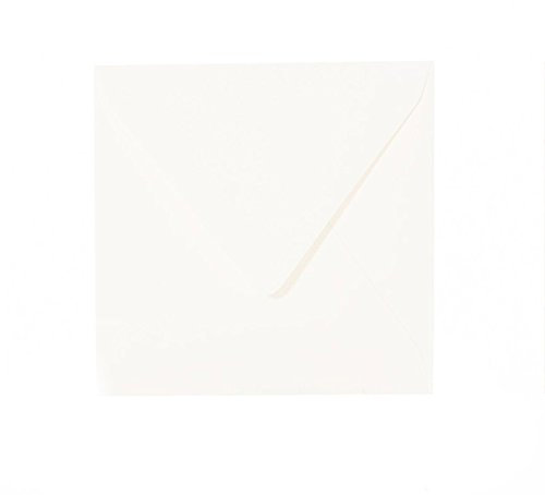 Paper24 25 bunte Briefumschläge, 11x11 cm, 110 x 110 mm feuchtklebend oder zum Einstecken der Lasche, 120 g/qm (50 Elfenbein)