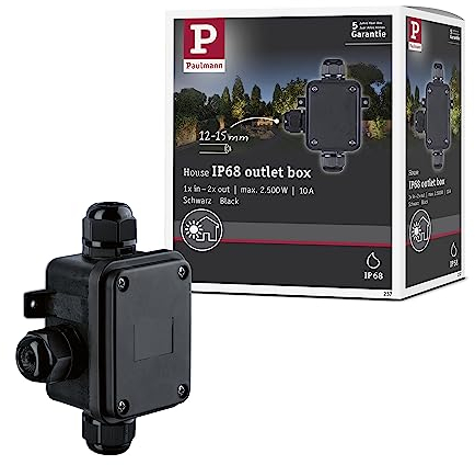 Paulmann Verbindungsbox 3-fach IP68 Schwarz für Kabeldurchmesser bis 15mm