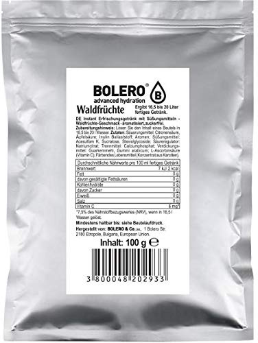 Bolero Drink - Waldfrüchte mit Stevia - 100g Beutel