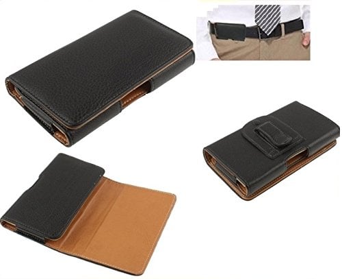 DFVmobile - Case Belt Clip Synthetic Leather horizontal Premium for Fly EVO Energy 5 - IQ4504 - Black
