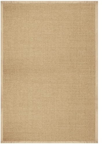 casa pura® Amazonas Sisal-Teppich mit Baumwollbordüre, rutschfeste Latexunterseite, Naturfarben, 120 x 180 cm, Größen erhältlich