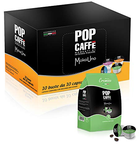 100 CAPSULE POP CAFFE' compatibile UNO Miscela 2 CREMOSA