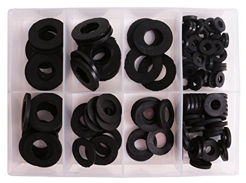 120Pc Rubber Washers Set - Black Seals/Buffers/Packers for Baths, Taps, Sinks, and Other Plumbing Needs
