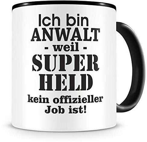 Samunshi® Anwalt Tasse mit Spruch Geschenk für Anwalt Mann Frau Kaffeetasse groß Lustige Tassen zum Geburtstag schwarz 300ml