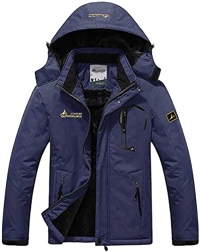 Memoryee Chaqueta Impermeable para Hombres Chaqueta Polar de Invierno Cálida Chaqueta de Esquí A Prueba de Viento Bolsillos Múltiples