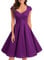 Bbonlinedress Robe Femme de Soirée Cocktail Vintage Femme Chic Courte pour Mariage Invité Gala Fête Témoin Anniversaire Col Carré Grape 2XL