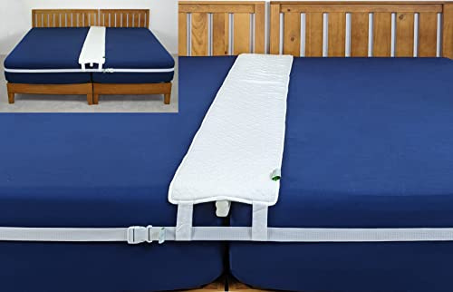 Insieme 12 x 78 Inch Bed Bridge Twin/Twin XL to King Converter Kit - Bed Gap Filler for Combining Mattresses and Securing in Place. King Maker Mattress Extender - Pad & Strap Combo - Premium Fit