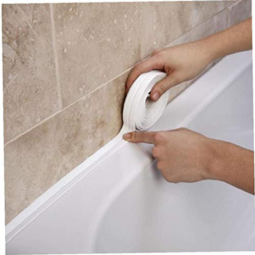 AMOYER 3.2mx38mm Bathroom Shower Sink Bath Sealing Strip Tape White PVC Self Adhesive Waterproof Wall Sticker for Bathroom Kitchen