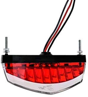 Rücklicht weiß mit rotem Innenreflektor, 9 LED, Klarglas, DS Racing