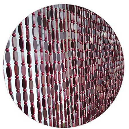 Rideau de Perles Exterieur en Bois | Rideaux de perlé pour Porte | 40/50/70/80 brins | L: 60-120 cm | H: 180-220 cm | séparateur de pièce Panneau de Porte | Toute Taille
