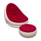 Priceless Homeware inflatable chair & Footstool With Soft Plush Fabric Inflatable Sofa Blow Up Chairs for Adults Indoor & Outdoor Inflatable lounger air sofa (Red, 2Pcs Set)