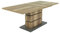 byLIVING Esszimmertisch BEA/Esstisch ausziehbar Eiche-Optik hell-braun/Esszimmer-Tisch Applikationen und Bodenplatte anthrazit/Küchen-Tisch mit Standfuß / 140-190 x 86, H 75 cm