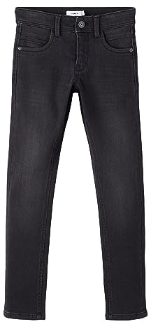 NAME IT Jungen Nkmsilas Dnmtax Pant Noos Hose, Black Denim, 110 EU
