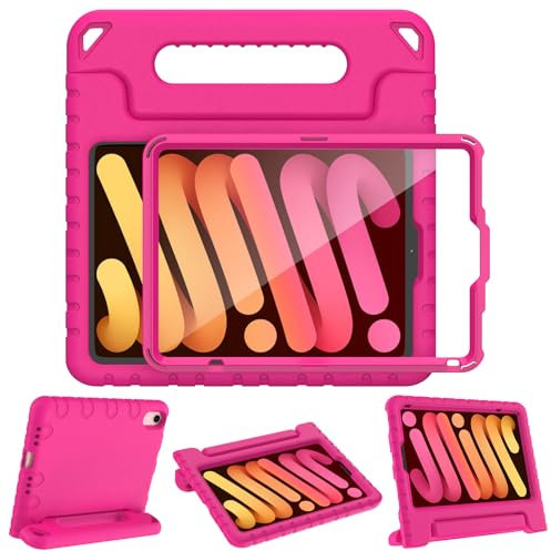 AVAWO Kinder-Schutzhülle für iPad Mini 7 (A17 Pro) 2024 21,1 cm (8,3 Zoll), Mini 6 2021 mit integriertem Displayschutz, stoßfest, leicht, Griff, Ständer, Abdeckung für Modell (A2995/A2996, A2567/A2568