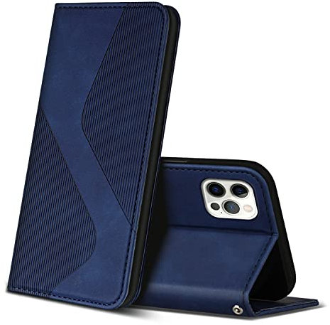 ZONNAVI Cover per iPhone 12 / iPhone 12 PRO, Flip Custodia Pelle PU con [Slot Cart] [Supporto Stand] [Magnetica], Cover a Libro Portafoglio per iPhone 12 / iPhone 12 PRO (Blu)