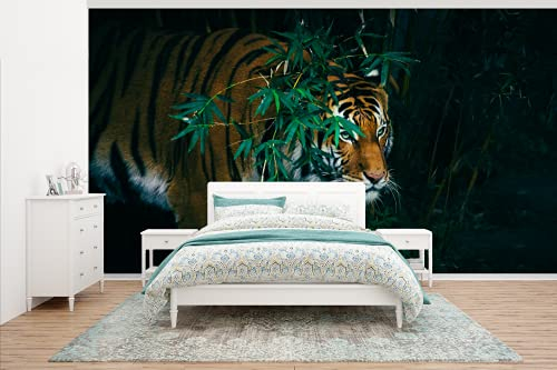Selbstklebend Tapete Wandpapier Wandaufkleber Fototapete Tapeten Wanddeko 465x260 cm Tiger - Tiere - Dschungel