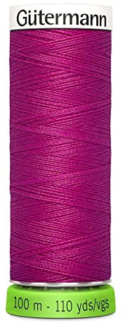 Gutermann 723860 877 Sew All 100% Recycled Polyester Thread 100mtr, Fuchsia, One Size