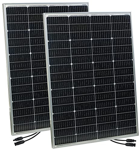 revolt Solarplatten: 2er-Set mobile monokristalline Solarmodule, 36 V, 150 W, MC4-komp. (Balkonkraftwerk-Solarpanel, Solarmodul für Balkonkraftwerk, Solarkonverter)