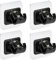 BOOHO 4Pcs Self Adhesive Curtain Rod Bracket No Drill Drapery Hook Holder Fixing Rod Holder Curtain Pole Wall Bracket Towel Rod Hook Home Bathroom kitchen Hotel Towel Clothes Hanging Object (black)