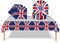 Aisszhao 1P Tablecloth 20P Paper Napkins and 16P Plates for Kings Coronation Party,Union Jack Tableware Set Charles III Coronation Tableware for Great Britain Patriotic Picks Royal Party Supplies