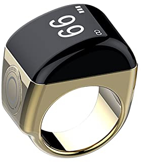 Sparklenut Wiederaufladbarer Tasbih Tally Clicker, Smart OLED Display Tasbih Ring, Zceplem Intelligent Ring, Digitale Elektronische Tasbeeh Zähler, 22mm, Gold