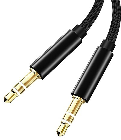 Seminer Cavo Audio da 3,5 mm Cavo Aux Cuffia Stereo Intrecciato, Cavo Aux Cavo Audio da 3,5 mm Cavo Ausiliario in Nylon Intrecciato per Auto, Cuffie, iPad, Samsung, Lettori MP3, Smart Phones (1M)