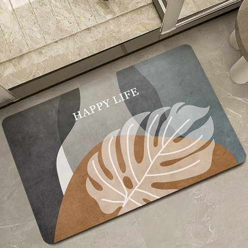 LXWINNER Super Absorbierende Badematte, Memory-Schaum, Rutschfest, Badvorleger, 60 x 40 cm (Rechteckig), Cf32