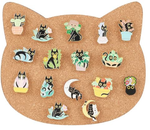 BENECREAT Pinnwand, Katzen-Korktafel, 1cm Dicke Bulletin-Anzeigetafel Zur Wandmontage Aus Kork Für Aufbewahrung von Broschennadeln, Büro-Heim-Festival-Valentinstag-Dekoration, 19.8x17cm