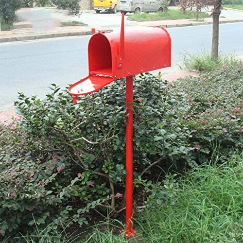 Klassischer Standbriefkasten, Briefkasten, für den Außenbereich, wetterfest, Paketabwurfkasten, Häuser, Haustür, Büro, sicher, sicherer Briefkasten, Rot