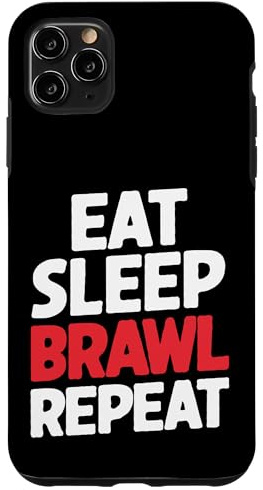 Eat Sleep Brawl Repeat Funny Stars Videospieler Hülle für iPhone 11 Pro Max