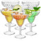 ZOOFOX 6 Pack Plastic Margarita Glasses, 11oz Stemmed Cocktail Glasses, Reusable Shatterproof Margarita Glasses, Unique Bar Glasses for Martini, Frozen Daiquiri, Tropical Summer Parties