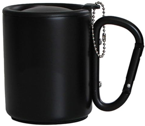 Mllepjdh Lightweight Metal Insulated Mug Travel Outdoor Carabiner Hook Handle Mug For Hiking Camping Traveling